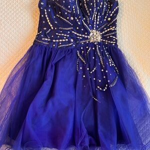 Elegant Blue Kids Dress with Sequins